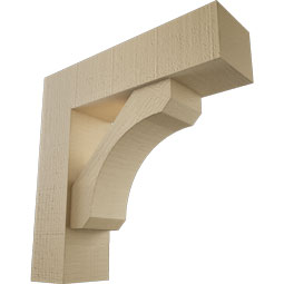 Ekena Millwork - BKTUR0554X20X20LEC05RCPR - Timberthane Faux Wood Legacy Style Bracket w/ Offset Brace, Block Ends, 5 1/2"W x 20"D x 20"H, Primed Tan