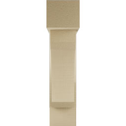 Ekena Millwork - BKTUR0554X20X24LEC05RCPR - Timberthane Faux Wood Legacy Style Bracket w/ Offset Brace, Block Ends, 5 1/2"W x 20"D x 24"H, Primed Tan