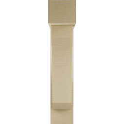 Ekena Millwork - BKTUR0554X20X28LEC05RCPR - Timberthane Faux Wood Legacy Style Bracket w/ Offset Brace, Block Ends, 5 1/2"W x 20"D x 28"H, Primed Tan
