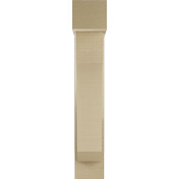 Ekena Millwork - BKTUR0554X20X32LEC05RCPR - Timberthane Faux Wood Legacy Style Bracket w/ Offset Brace, Block Ends, 5 1/2"W x 20"D x 32"H, Primed Tan