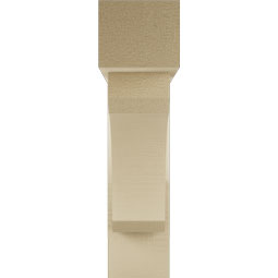 Ekena Millwork - BKTUR0554X22X22LEC05RCPR - Timberthane Faux Wood Legacy Style Bracket w/ Offset Brace, Block Ends, 5 1/2"W x 22"D x 22"H, Primed Tan