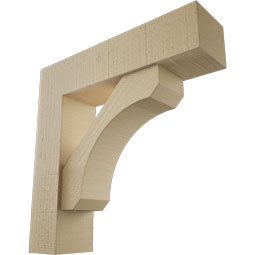 Ekena Millwork - BKTUR0554X22X22LEC05RCPR - Timberthane Faux Wood Legacy Style Bracket w/ Offset Brace, Block Ends, 5 1/2"W x 22"D x 22"H, Primed Tan