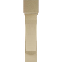 Ekena Millwork - BKTUR0554X22X26LEC05RCPR - Timberthane Faux Wood Legacy Style Bracket w/ Offset Brace, Block Ends, 5 1/2"W x 22"D x 26"H, Primed Tan