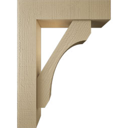 Ekena Millwork - BKTUR0554X22X30LEC05RCPR - Timberthane Faux Wood Legacy Style Bracket w/ Offset Brace, Block Ends, 5 1/2"W x 22"D x 30"H, Primed Tan