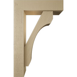 Ekena Millwork - BKTUR0554X22X34LEC05RCPR - Timberthane Faux Wood Legacy Style Bracket w/ Offset Brace, Block Ends, 5 1/2"W x 22"D x 34"H, Primed Tan