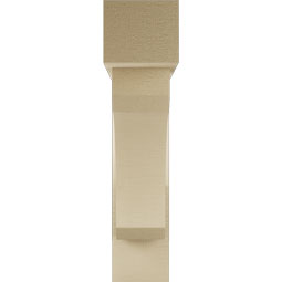 Ekena Millwork - BKTUR0554X24X24LEC05RCPR - Timberthane Faux Wood Legacy Style Bracket w/ Offset Brace, Block Ends, 5 1/2"W x 24"D x 24"H, Primed Tan