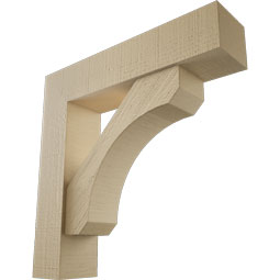 Ekena Millwork - BKTUR0554X24X24LEC05RCPR - Timberthane Faux Wood Legacy Style Bracket w/ Offset Brace, Block Ends, 5 1/2"W x 24"D x 24"H, Primed Tan