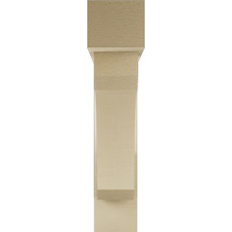 Ekena Millwork - BKTUR0554X26X26LEC05RCPR - Timberthane Faux Wood Legacy Style Bracket w/ Offset Brace, Block Ends, 5 1/2"W x 26"D x 26"H, Primed Tan