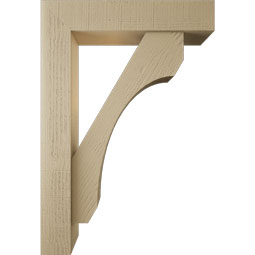 Ekena Millwork - BKTUR0554X26X38LEC05RCPR - Timberthane Faux Wood Legacy Style Bracket w/ Offset Brace, Block Ends, 5 1/2"W x 26"D x 38"H, Primed Tan