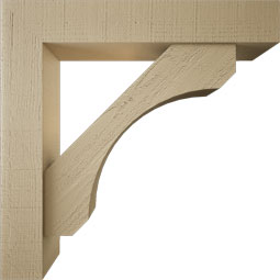 Ekena Millwork - BKTUR0554X30X30LEC05RCPR - Timberthane Faux Wood Legacy Style Bracket w/ Offset Brace, Block Ends, 5 1/2"W x 30"D x 30"H, Primed Tan