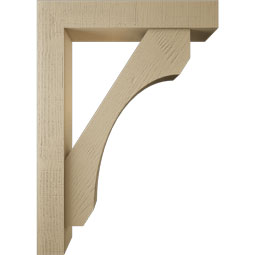 Ekena Millwork - BKTUR0554X30X42LEC05RCPR - Timberthane Faux Wood Legacy Style Bracket w/ Offset Brace, Block Ends, 5 1/2"W x 30"D x 42"H, Primed Tan