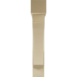 Ekena Millwork - BKTUR0554X32X32LEC05RCPR - Timberthane Faux Wood Legacy Style Bracket w/ Offset Brace, Block Ends, 5 1/2"W x 32"D x 32"H, Primed Tan