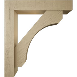 Ekena Millwork - BKTUR0554X32X36LEC05RCPR - Timberthane Faux Wood Legacy Style Bracket w/ Offset Brace, Block Ends, 5 1/2"W x 32"D x 36"H, Primed Tan