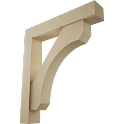 Ekena Millwork - BKTUR0554X32X36LEC05RCPR - Timberthane Faux Wood Legacy Style Bracket w/ Offset Brace, Block Ends, 5 1/2"W x 32"D x 36"H, Primed Tan