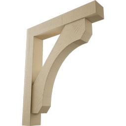 Ekena Millwork - BKTUR0554X34X40LEC05RCPR - Timberthane Faux Wood Legacy Style Bracket w/ Offset Brace, Block Ends, 5 1/2"W x 34"D x 40"H, Primed Tan