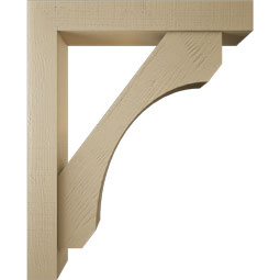 Ekena Millwork - BKTUR0554X34X42LEC05RCPR - Timberthane Faux Wood Legacy Style Bracket w/ Offset Brace, Block Ends, 5 1/2"W x 34"D x 42"H, Primed Tan