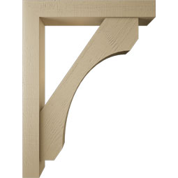 Ekena Millwork - BKTUR0554X36X48LEC05RCPR - Timberthane Faux Wood Legacy Style Bracket w/ Offset Brace, Block Ends, 5 1/2"W x 36"D x 48"H, Primed Tan