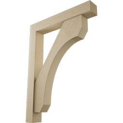 Ekena Millwork - BKTUR0554X36X48LEC05RCPR - Timberthane Faux Wood Legacy Style Bracket w/ Offset Brace, Block Ends, 5 1/2"W x 36"D x 48"H, Primed Tan