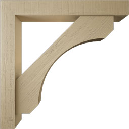 Ekena Millwork - BKTUR0554X40X40LEC05RCPR - Timberthane Faux Wood Legacy Style Bracket w/ Offset Brace, Block Ends, 5 1/2"W x 40"D x 40"H, Primed Tan