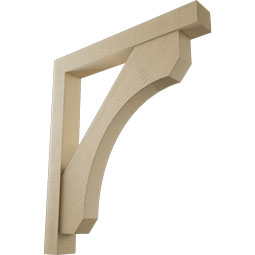 Ekena Millwork - BKTUR0554X42X48LEC05RCPR - Timberthane Faux Wood Legacy Style Bracket w/ Offset Brace, Block Ends, 5 1/2"W x 42"D x 48"H, Primed Tan