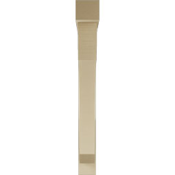 Ekena Millwork - BKTUR0554X48X48LEC05RCPR - Timberthane Faux Wood Legacy Style Bracket w/ Offset Brace, Block Ends, 5 1/2"W x 48"D x 48"H, Primed Tan