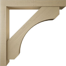 Ekena Millwork - BKTUR0554X48X48LEC05RCPR - Timberthane Faux Wood Legacy Style Bracket w/ Offset Brace, Block Ends, 5 1/2"W x 48"D x 48"H, Primed Tan
