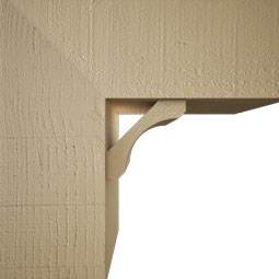 Ekena Millwork - BKTUR0756X18X18LEC05RCPR - Timberthane Faux Wood Legacy Style Bracket w/ Offset Brace, Block Ends, 7 1/2"W x 18"D x 18"H, Primed Tan