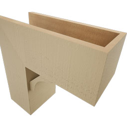 Ekena Millwork - BKTUR0756X18X18LEC05RCPR - Timberthane Faux Wood Legacy Style Bracket w/ Offset Brace, Block Ends, 7 1/2"W x 18"D x 18"H, Primed Tan
