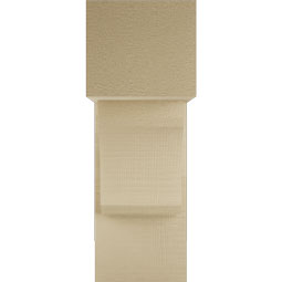 Ekena Millwork - BKTUR0756X18X22LEC05RCPR - Timberthane Faux Wood Legacy Style Bracket w/ Offset Brace, Block Ends, 7 1/2"W x 18"D x 22"H, Primed Tan
