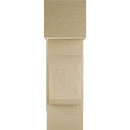 Ekena Millwork - BKTUR0756X18X26LEC05RCPR - Timberthane Faux Wood Legacy Style Bracket w/ Offset Brace, Block Ends, 7 1/2"W x 18"D x 26"H, Primed Tan