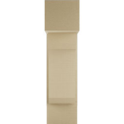 Ekena Millwork - BKTUR0756X18X30LEC05RCPR - Timberthane Faux Wood Legacy Style Bracket w/ Offset Brace, Block Ends, 7 1/2"W x 18"D x 30"H, Primed Tan