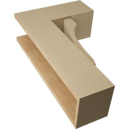 Ekena Millwork - BKTUR0756X18X30LEC05RCPR - Timberthane Faux Wood Legacy Style Bracket w/ Offset Brace, Block Ends, 7 1/2"W x 18"D x 30"H, Primed Tan