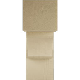 Ekena Millwork - BKTUR0756X20X20LEC05RCPR - Timberthane Faux Wood Legacy Style Bracket w/ Offset Brace, Block Ends, 7 1/2"W x 20"D x 20"H, Primed Tan