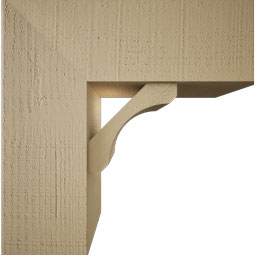Ekena Millwork - BKTUR0756X20X20LEC05RCPR - Timberthane Faux Wood Legacy Style Bracket w/ Offset Brace, Block Ends, 7 1/2"W x 20"D x 20"H, Primed Tan
