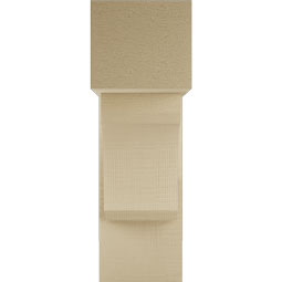 Ekena Millwork - BKTUR0756X20X24LEC05RCPR - Timberthane Faux Wood Legacy Style Bracket w/ Offset Brace, Block Ends, 7 1/2"W x 20"D x 24"H, Primed Tan