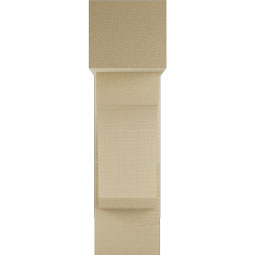 Ekena Millwork - BKTUR0756X20X28LEC05RCPR - Timberthane Faux Wood Legacy Style Bracket w/ Offset Brace, Block Ends, 7 1/2"W x 20"D x 28"H, Primed Tan