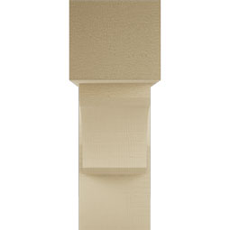Ekena Millwork - BKTUR0756X22X22LEC05RCPR - Timberthane Faux Wood Legacy Style Bracket w/ Offset Brace, Block Ends, 7 1/2"W x 22"D x 22"H, Primed Tan