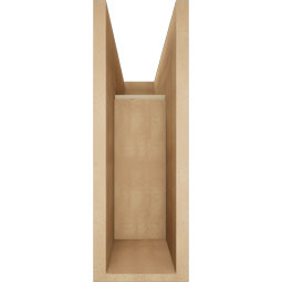Ekena Millwork - BKTUR0756X22X22LEC05RCPR - Timberthane Faux Wood Legacy Style Bracket w/ Offset Brace, Block Ends, 7 1/2"W x 22"D x 22"H, Primed Tan