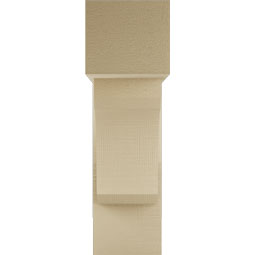 Ekena Millwork - BKTUR0756X22X26LEC05RCPR - Timberthane Faux Wood Legacy Style Bracket w/ Offset Brace, Block Ends, 7 1/2"W x 22"D x 26"H, Primed Tan