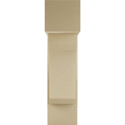 Ekena Millwork - BKTUR0756X22X30LEC05RCPR - Timberthane Faux Wood Legacy Style Bracket w/ Offset Brace, Block Ends, 7 1/2"W x 22"D x 30"H, Primed Tan