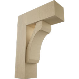 Ekena Millwork - BKTUR0756X22X30LEC05RCPR - Timberthane Faux Wood Legacy Style Bracket w/ Offset Brace, Block Ends, 7 1/2"W x 22"D x 30"H, Primed Tan