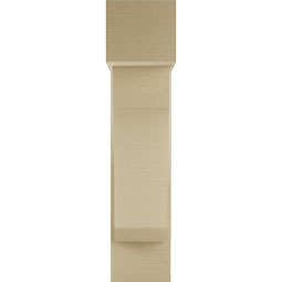 Ekena Millwork - BKTUR0756X22X34LEC05RCPR - Timberthane Faux Wood Legacy Style Bracket w/ Offset Brace, Block Ends, 7 1/2"W x 22"D x 34"H, Primed Tan