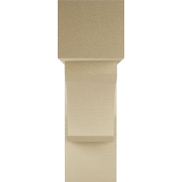 Ekena Millwork - BKTUR0756X24X24LEC05RCPR - Timberthane Faux Wood Legacy Style Bracket w/ Offset Brace, Block Ends, 7 1/2"W x 24"D x 24"H, Primed Tan