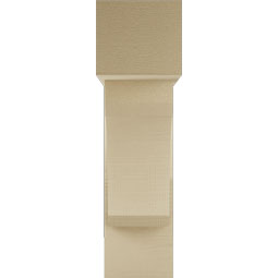 Ekena Millwork - BKTUR0756X24X28LEC05RCPR - Timberthane Faux Wood Legacy Style Bracket w/ Offset Brace, Block Ends, 7 1/2"W x 24"D x 28"H, Primed Tan