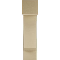 Ekena Millwork - BKTUR0756X24X32LEC05RCPR - Timberthane Faux Wood Legacy Style Bracket w/ Offset Brace, Block Ends, 7 1/2"W x 24"D x 32"H, Primed Tan