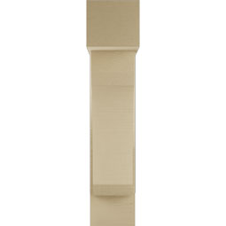 Ekena Millwork - BKTUR0756X24X36LEC05RCPR - Timberthane Faux Wood Legacy Style Bracket w/ Offset Brace, Block Ends, 7 1/2"W x 24"D x 36"H, Primed Tan