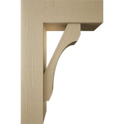 Ekena Millwork - BKTUR0756X24X36LEC05RCPR - Timberthane Faux Wood Legacy Style Bracket w/ Offset Brace, Block Ends, 7 1/2"W x 24"D x 36"H, Primed Tan