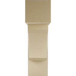 Ekena Millwork - BKTUR0756X26X26LEC05RCPR - Timberthane Faux Wood Legacy Style Bracket w/ Offset Brace, Block Ends, 7 1/2"W x 26"D x 26"H, Primed Tan