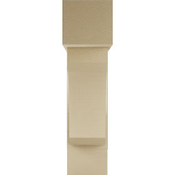 Ekena Millwork - BKTUR0756X26X30LEC05RCPR - Timberthane Faux Wood Legacy Style Bracket w/ Offset Brace, Block Ends, 7 1/2"W x 26"D x 30"H, Primed Tan