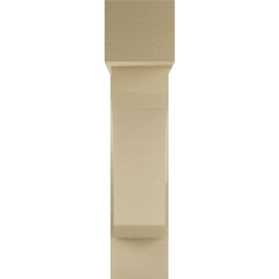 Ekena Millwork - BKTUR0756X26X34LEC05RCPR - Timberthane Faux Wood Legacy Style Bracket w/ Offset Brace, Block Ends, 7 1/2"W x 26"D x 34"H, Primed Tan